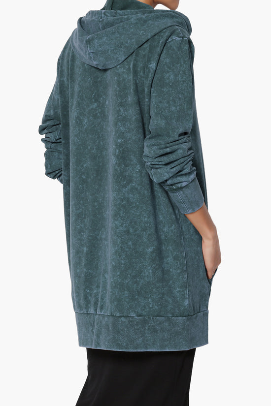 Trophy Acid Wash Hoodie Tunic AQUA_4