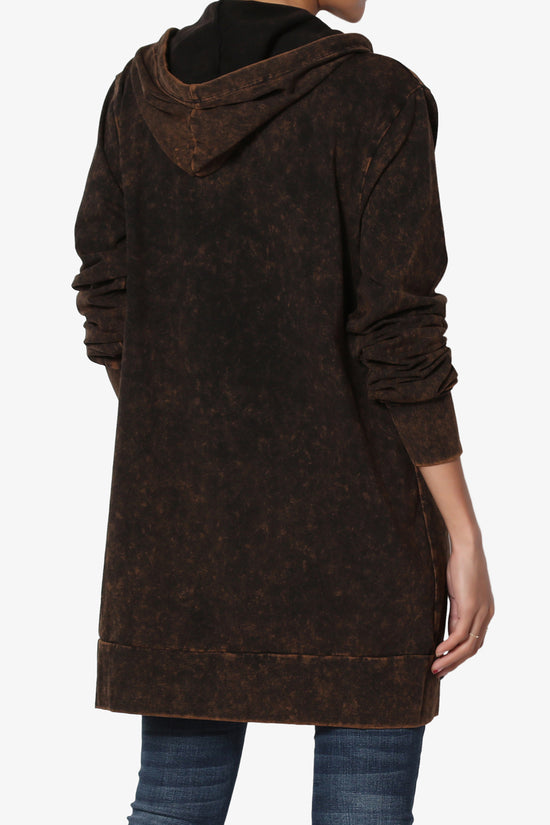 Trophy Acid Wash Hoodie Tunic BROWN_2