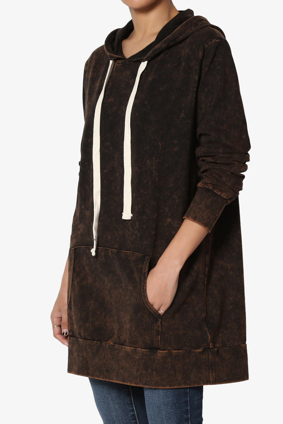 Trophy Acid Wash Hoodie Tunic BROWN_3