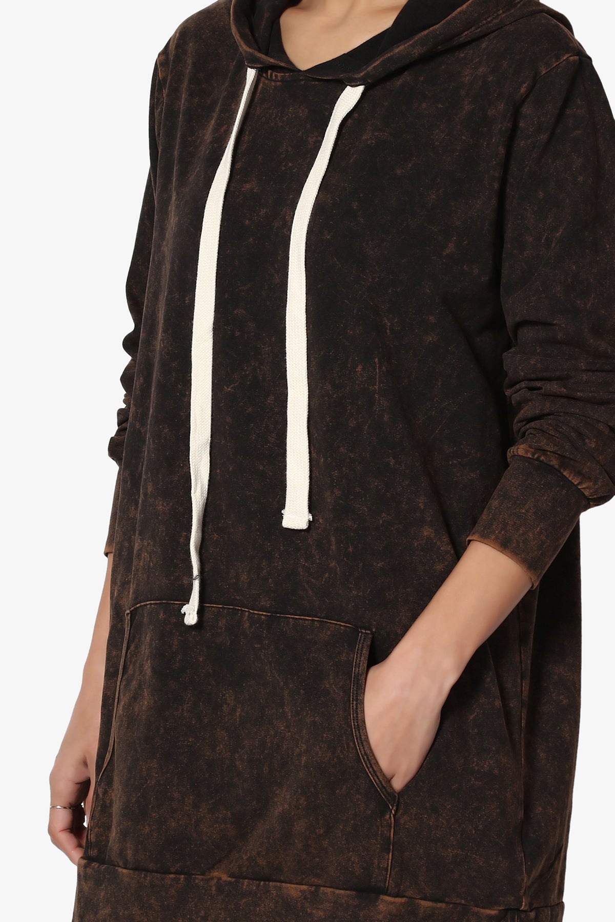 Trophy Acid Wash Hoodie Tunic BROWN_5