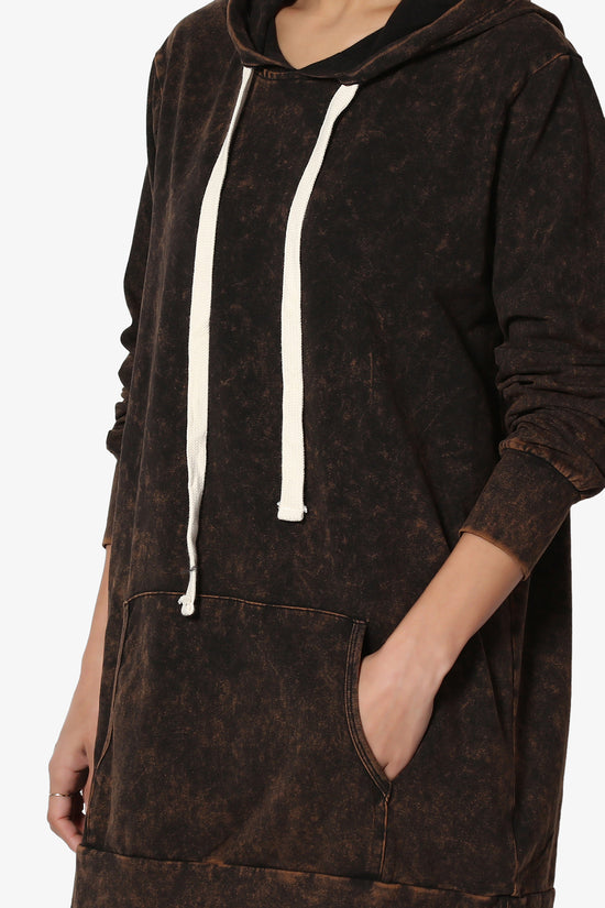 Trophy Acid Wash Hoodie Tunic BROWN_5