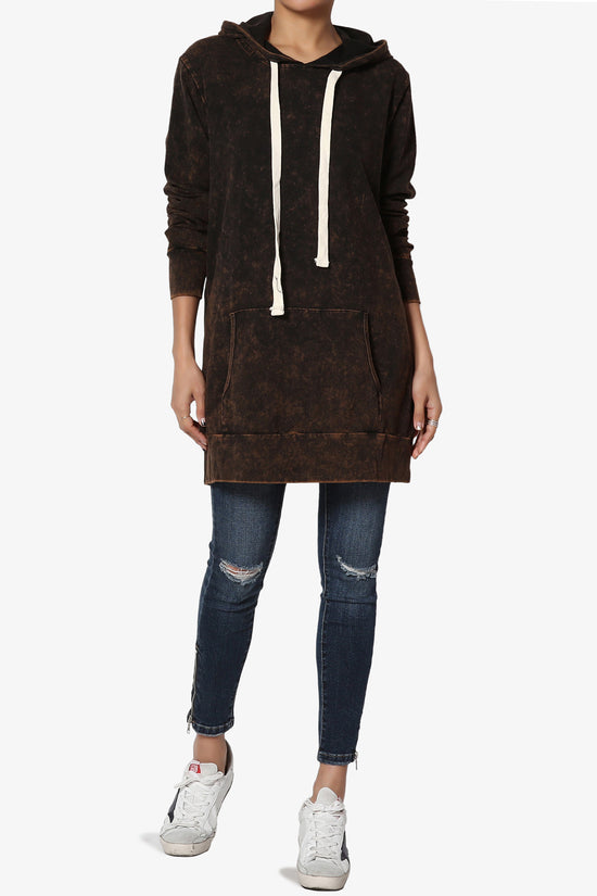 Trophy Acid Wash Hoodie Tunic BROWN_6