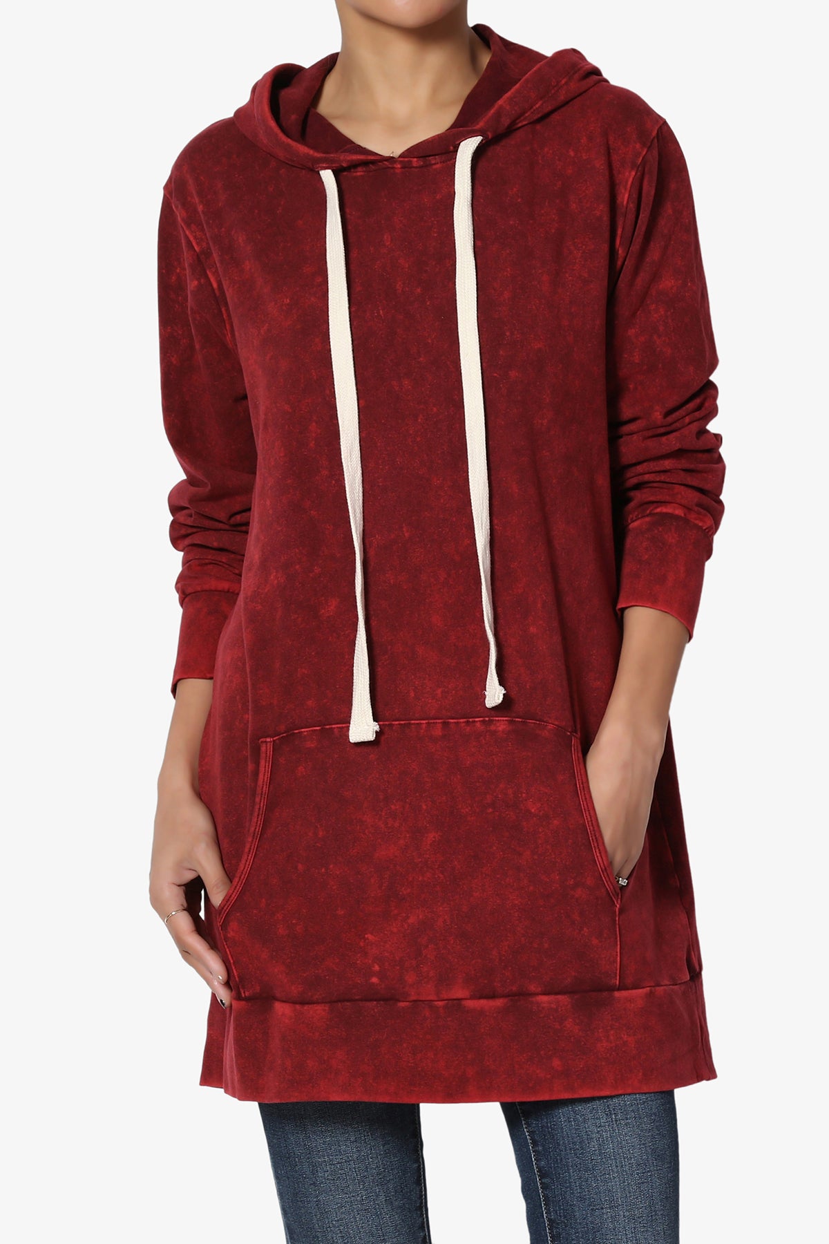 Trophy Acid Wash Hoodie Tunic