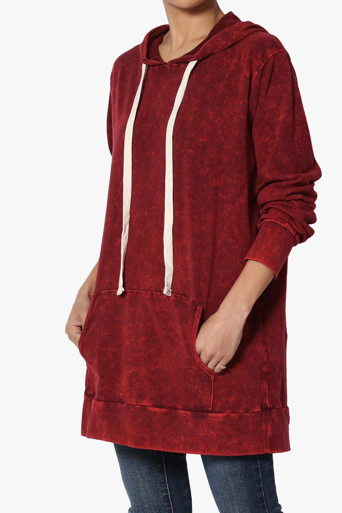 Trophy Acid Wash Hoodie Tunic