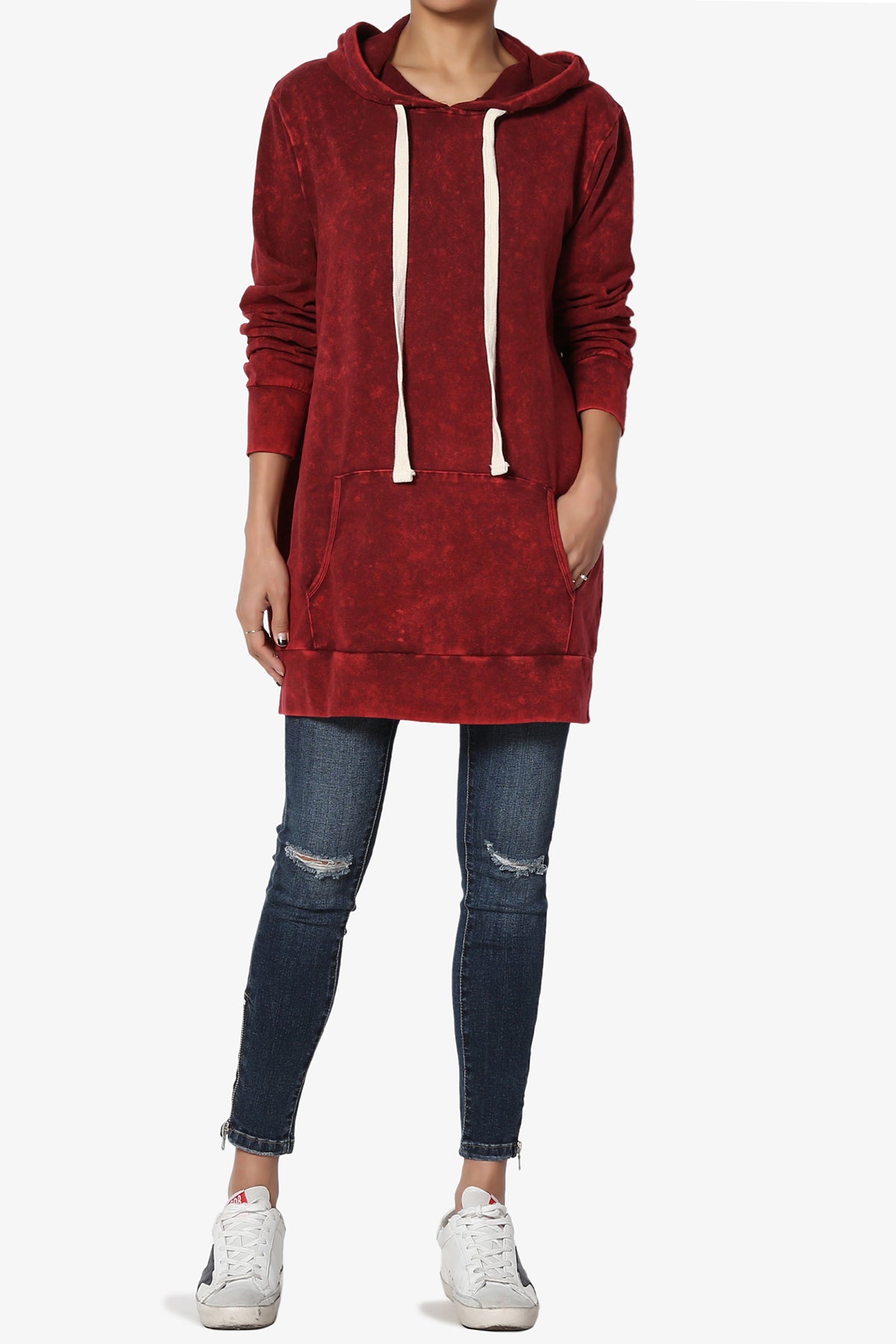 Trophy Acid Wash Hoodie Tunic