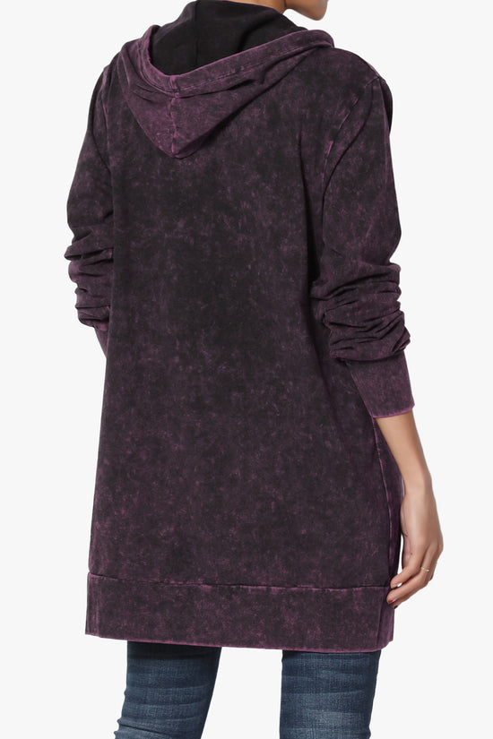 Trophy Acid Wash Hoodie Tunic DARK PLUM_2