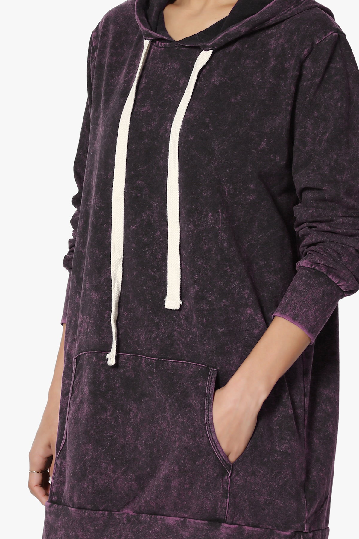 Trophy Acid Wash Hoodie Tunic DARK PLUM_5