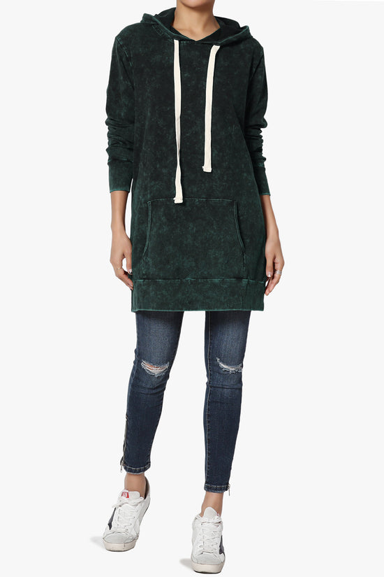 Trophy Acid Wash Hoodie Tunic FOREST GREEN_6