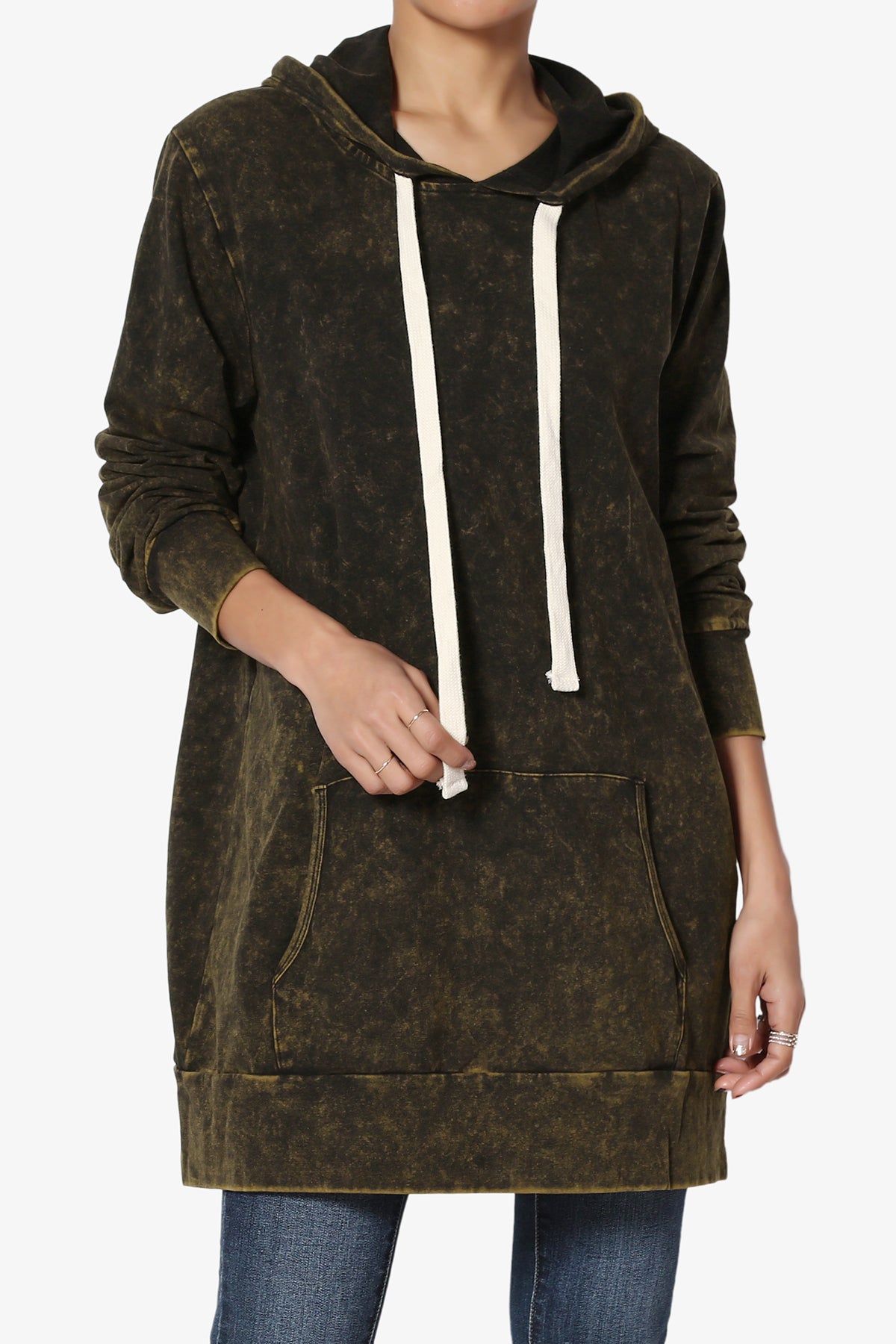 Trophy Acid Wash Hoodie Tunic