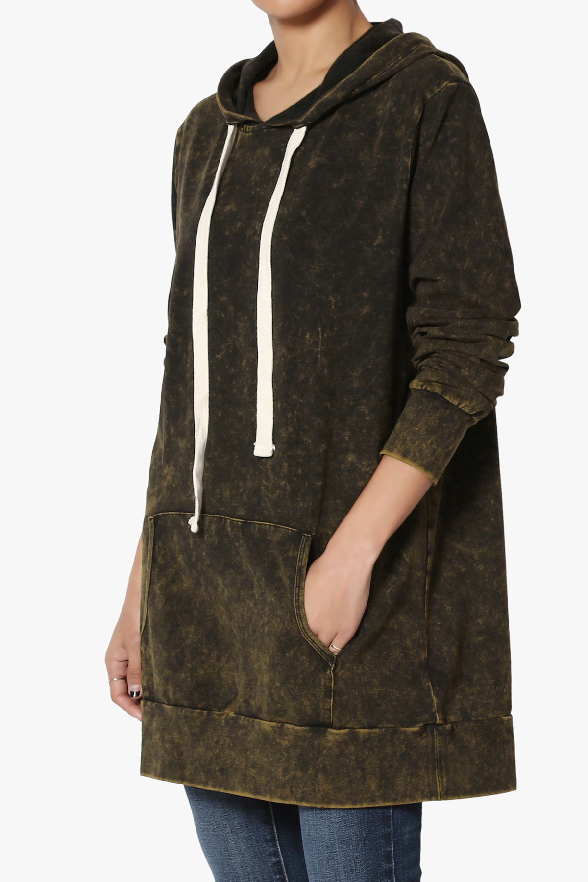Trophy Acid Wash Hoodie Tunic