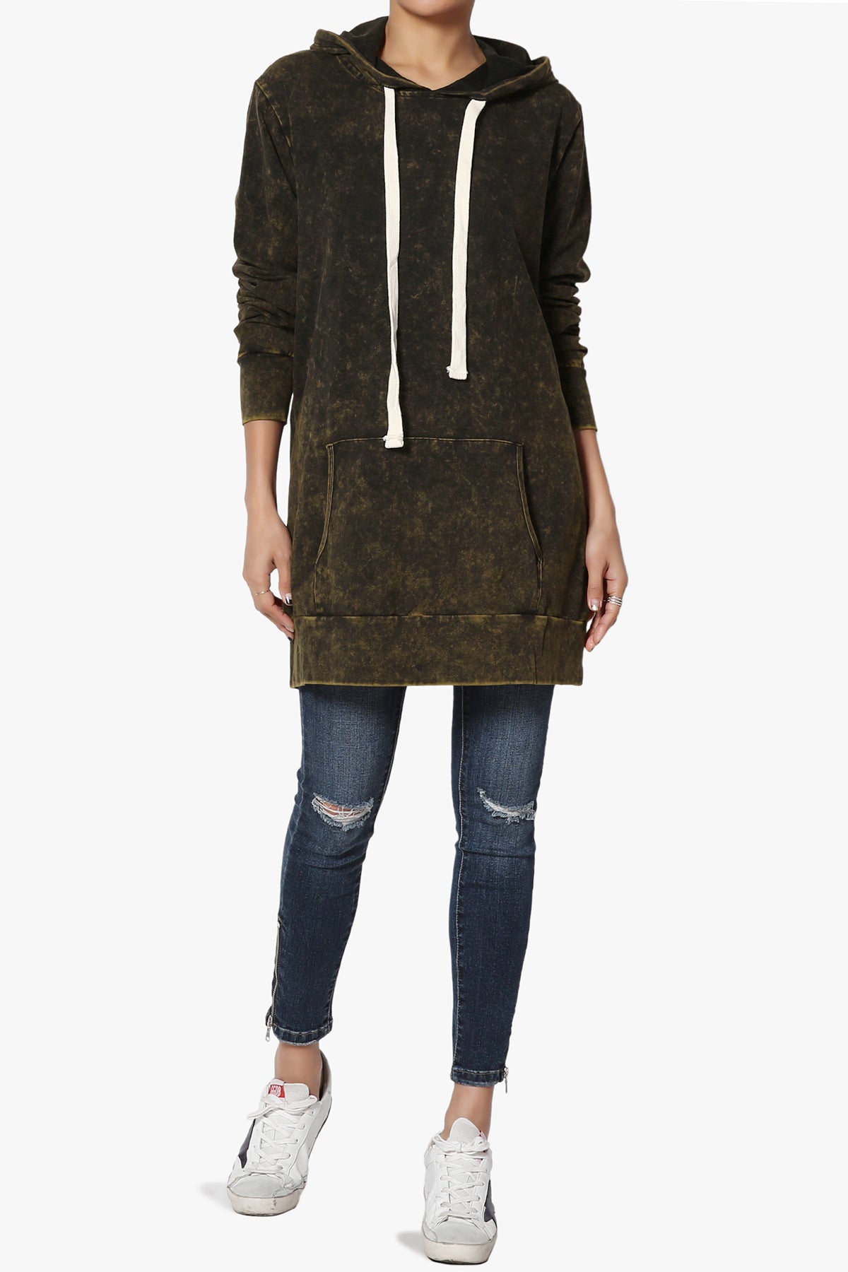 Trophy Acid Wash Hoodie Tunic