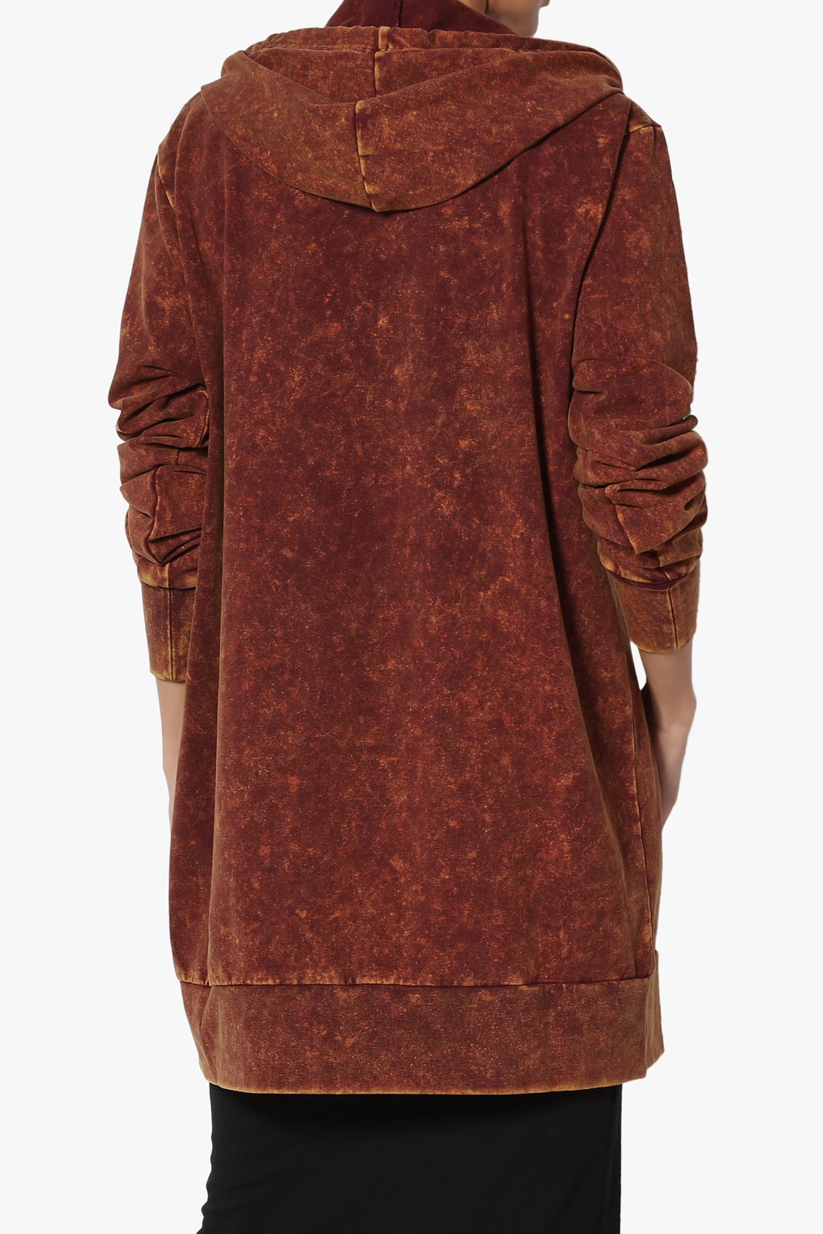 Trophy Acid Wash Hoodie Tunic RUST_2