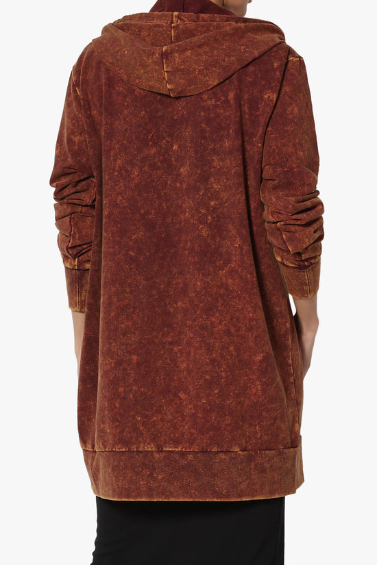 Trophy Acid Wash Hoodie Tunic RUST_2