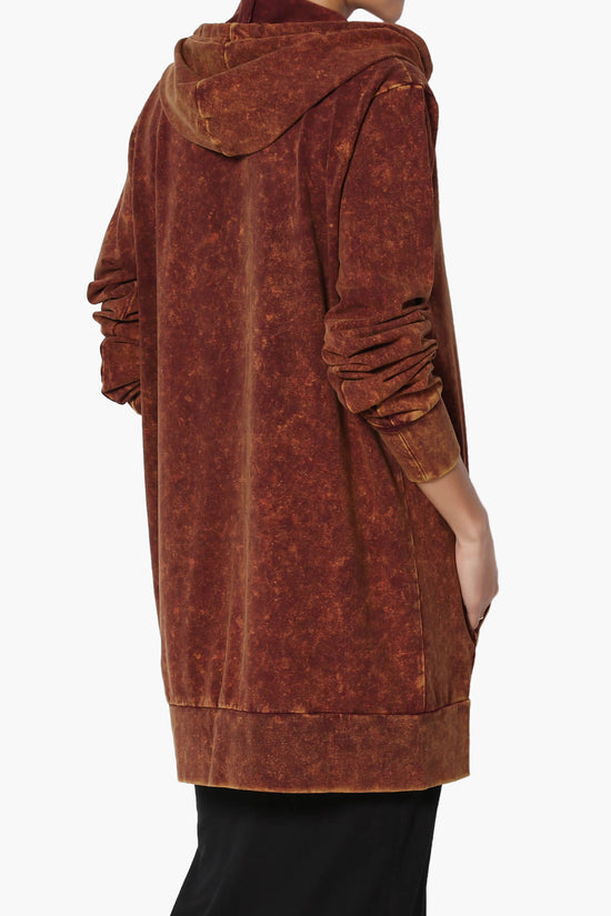 Trophy Acid Wash Hoodie Tunic RUST_4