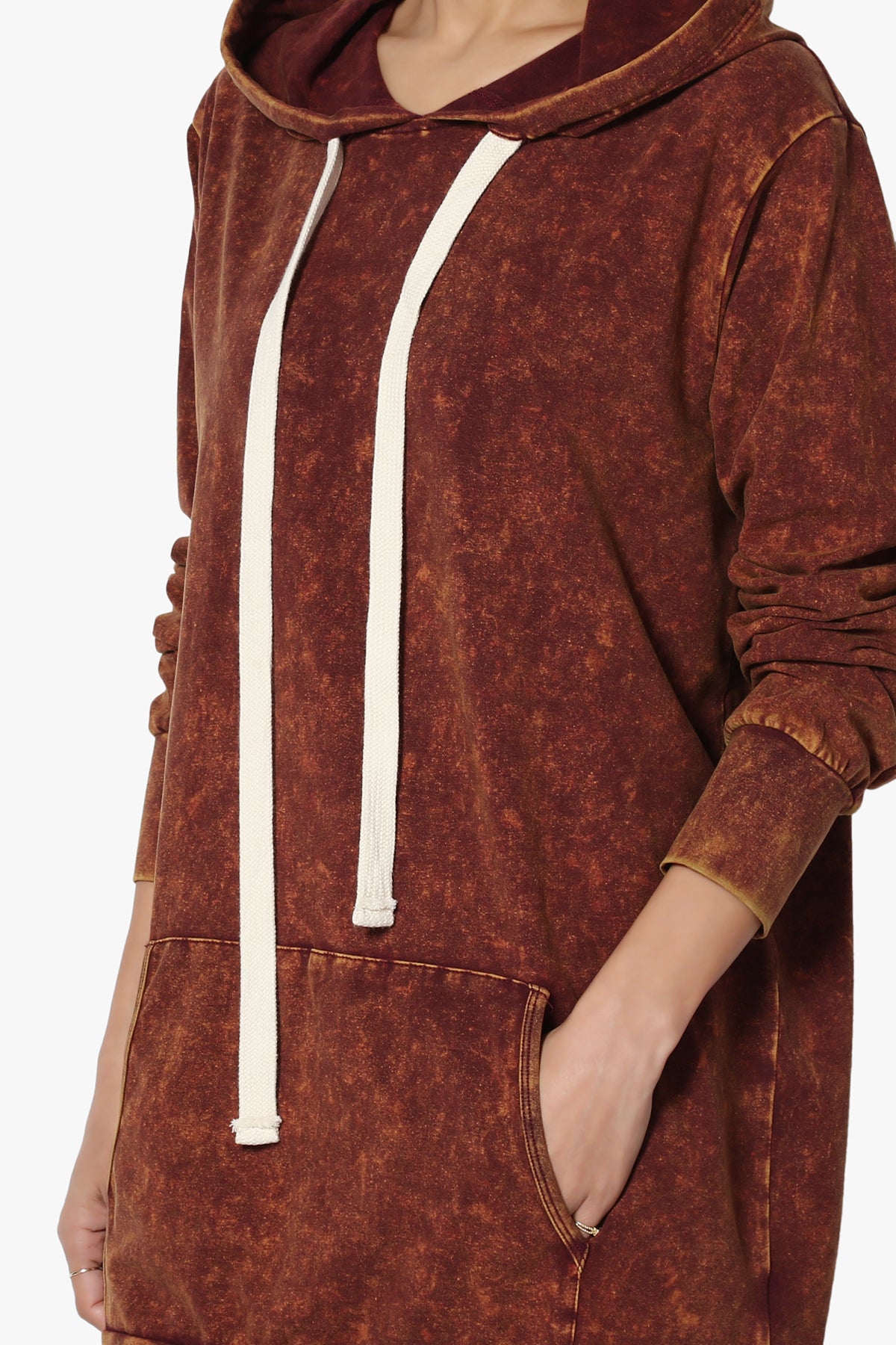 Trophy Acid Wash Hoodie Tunic RUST_5