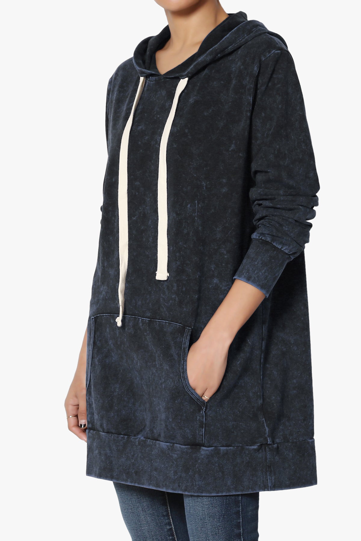 Trophy Acid Wash Hoodie Tunic SAPPHIRE_3