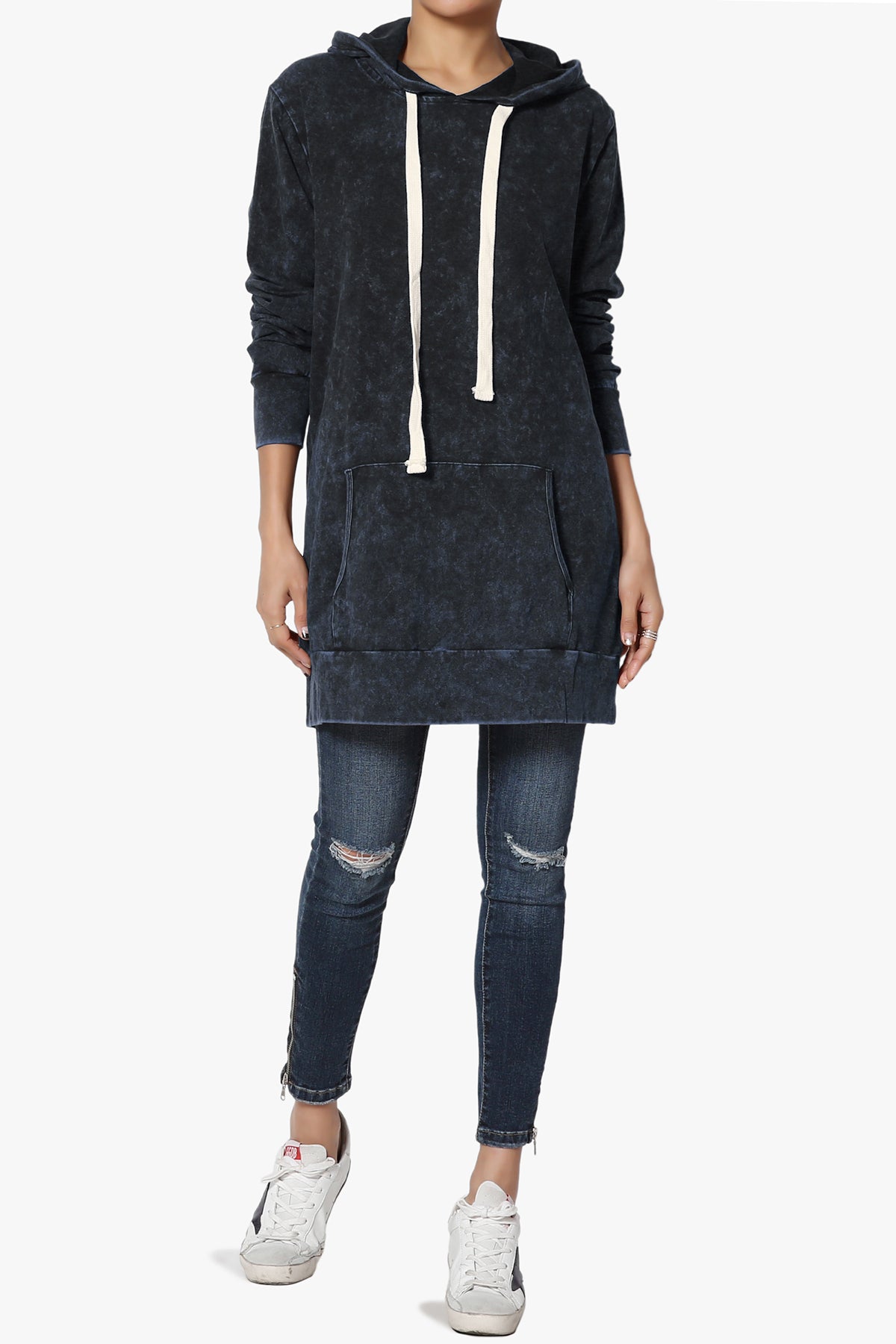 Trophy Acid Wash Hoodie Tunic SAPPHIRE_6