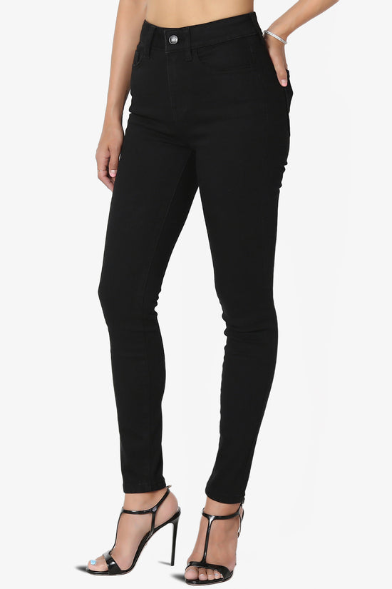 Louella High Rise Stretch Skinny Jeans in Black
