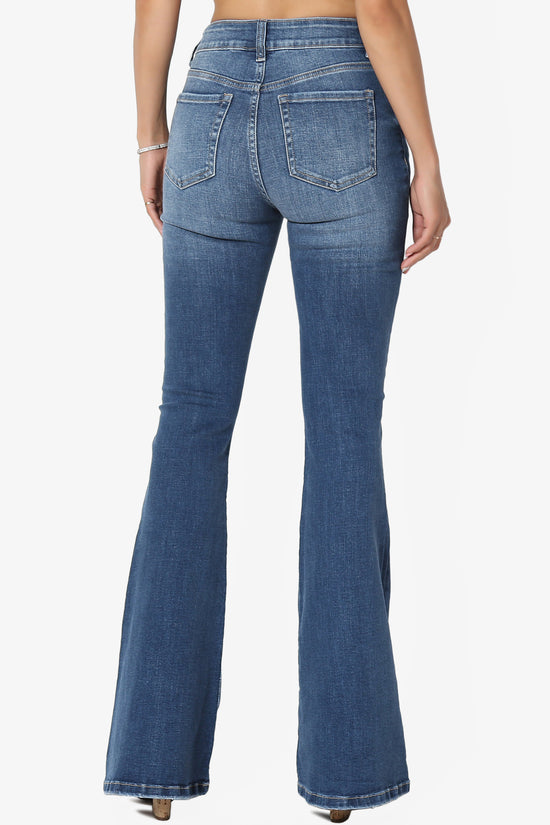 Pastry Washed High Rise Flared Jeans in Dark