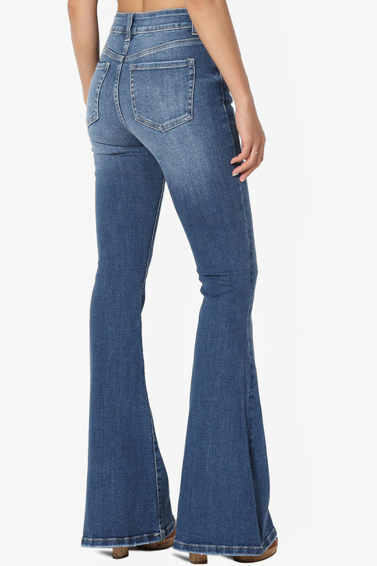 Pastry Washed High Rise Flared Jeans in Dark