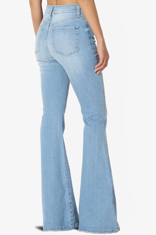 Pastry Washed High Rise Flared Jeans in Light