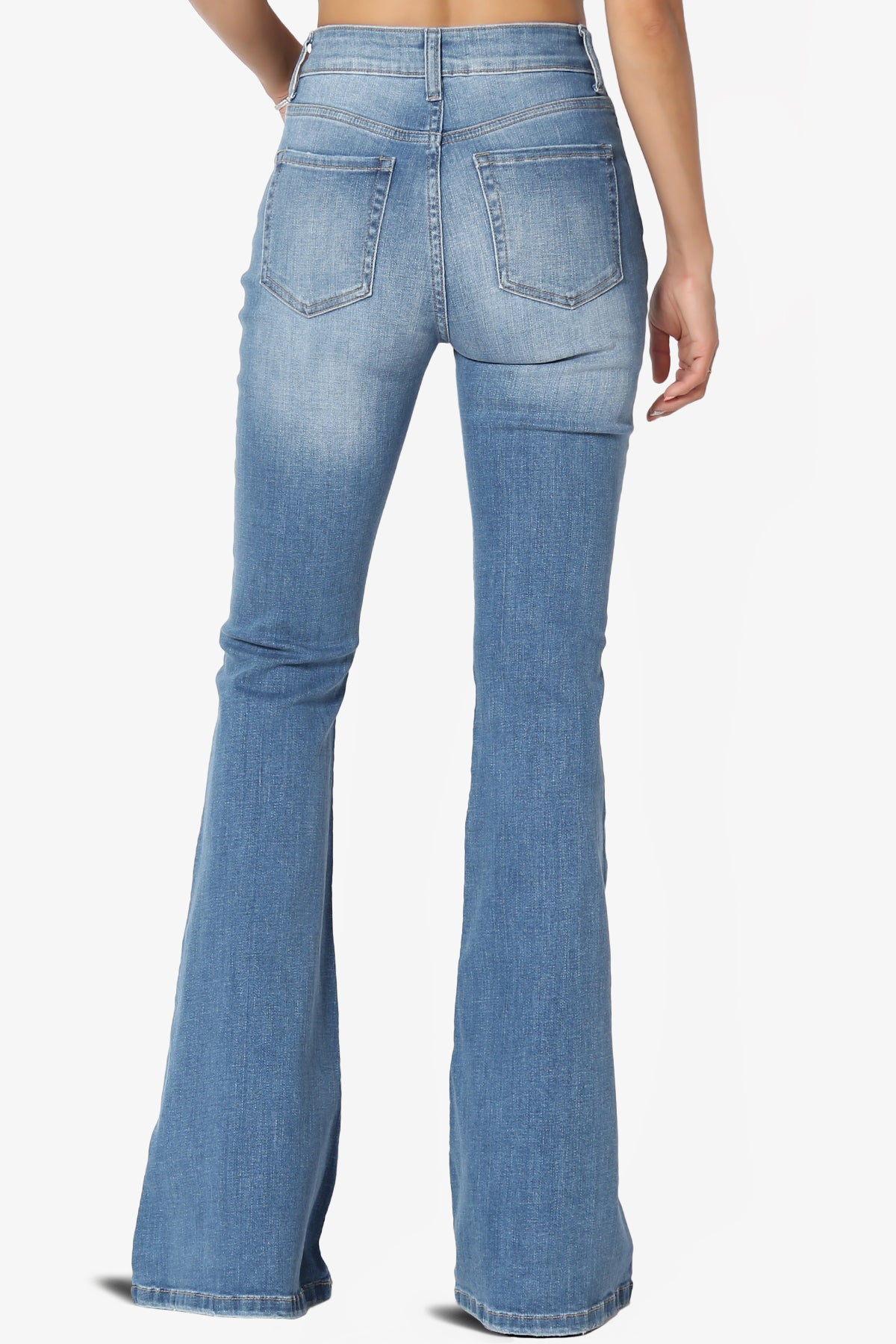 Pastry Washed High Rise Flared Jeans in Medium