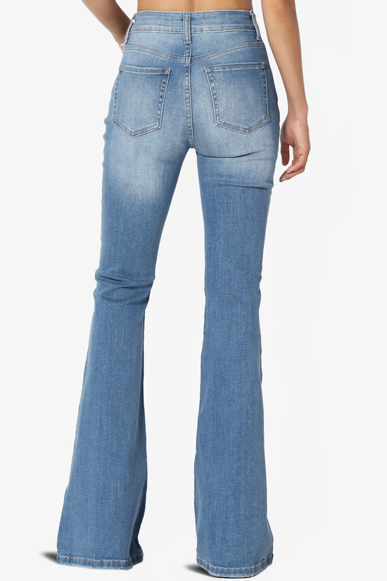 Pastry Washed High Rise Flared Jeans in Medium