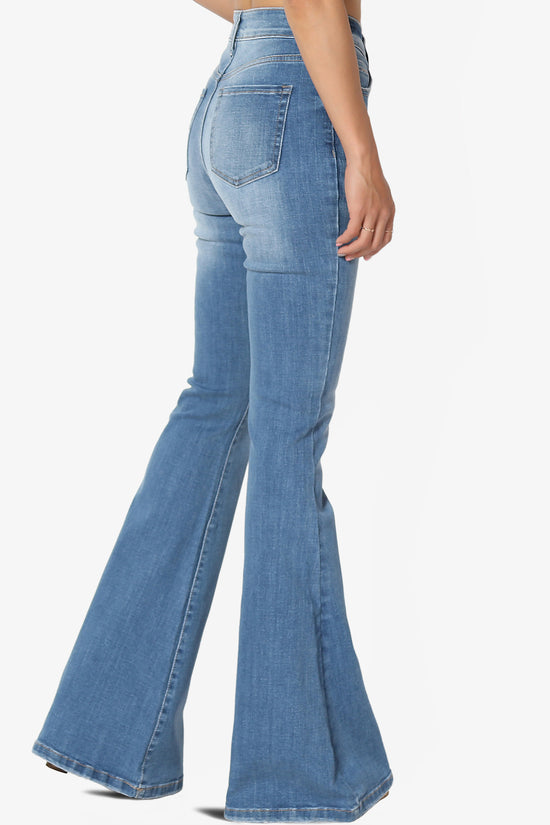 Pastry Washed High Rise Flared Jeans in Medium