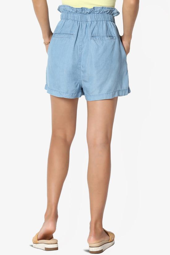 Leif Paperbag Waist Chambray Shorts