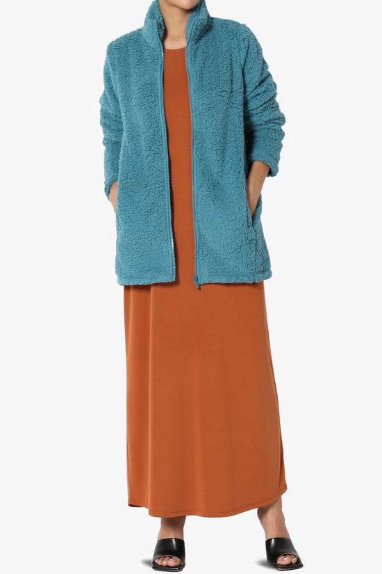 Kenmar High Neck Short Slim Teddy Jacket