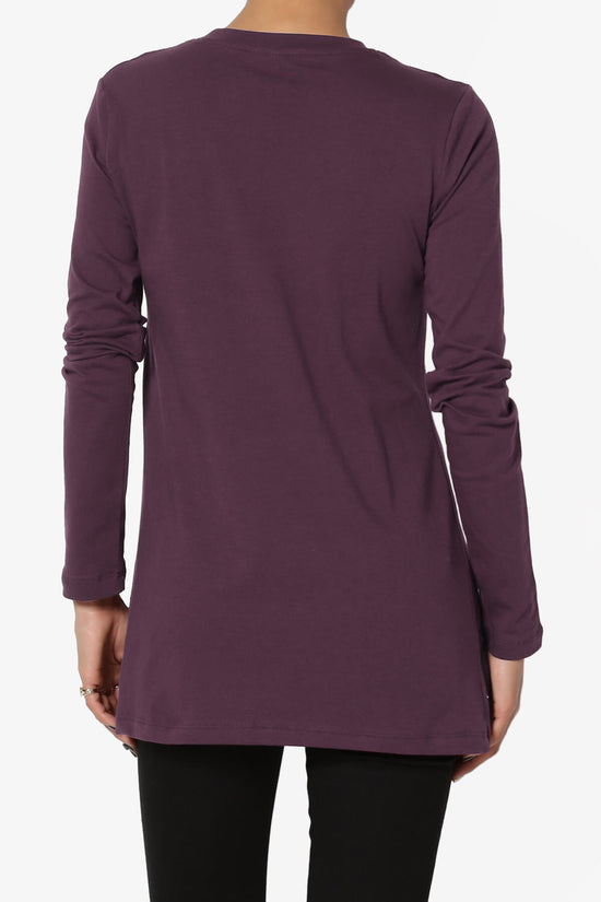 Lasso Cotton Crew Neck Long Sleeve T-Shirt DUSTY PLUM_2