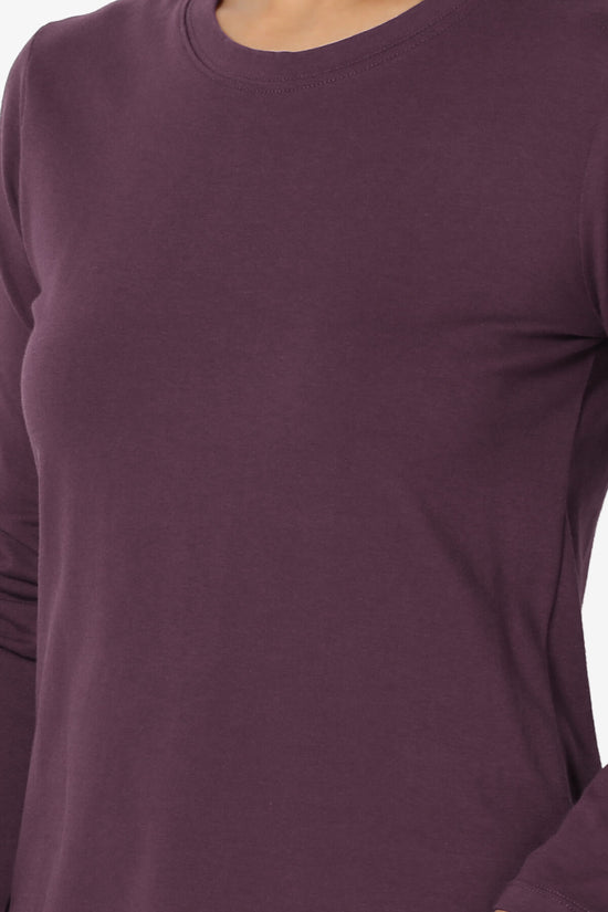 Lasso Cotton Crew Neck Long Sleeve T-Shirt DUSTY PLUM_5