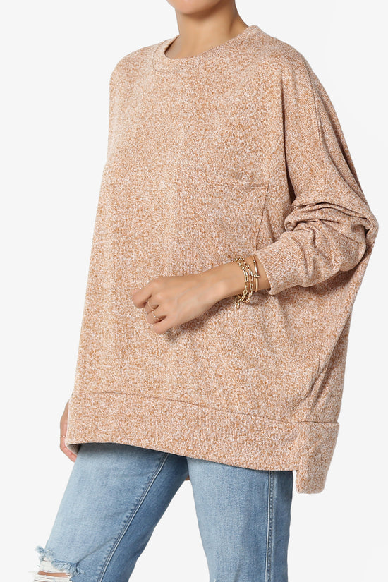 Forge Melange Knit Hi-Low Pocket Sweater PLUS