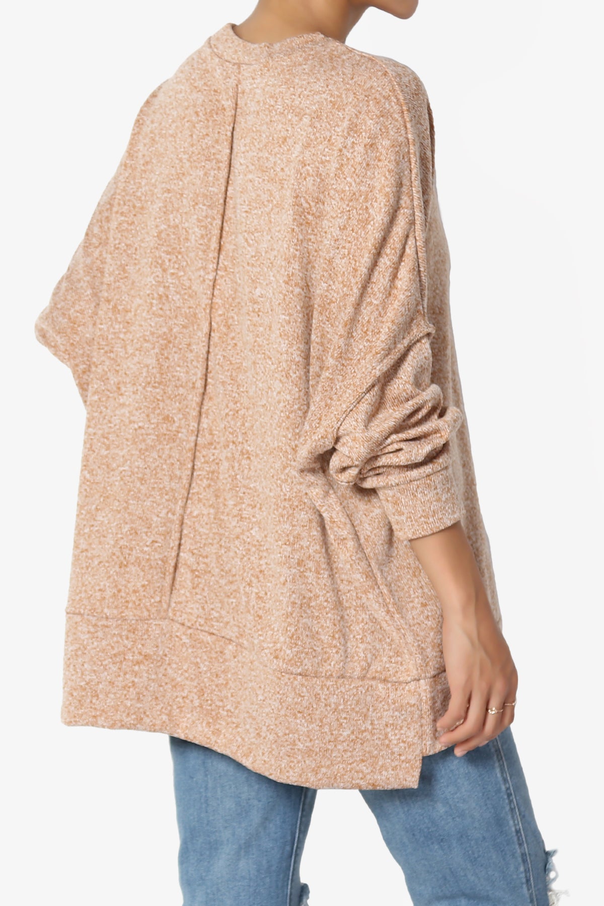 Forge Melange Knit Hi-Low Pocket Sweater PLUS