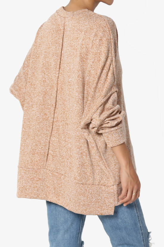 Forge Melange Knit Hi-Low Pocket Sweater PLUS