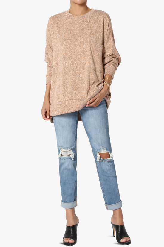 Forge Melange Knit Hi-Low Pocket Sweater PLUS