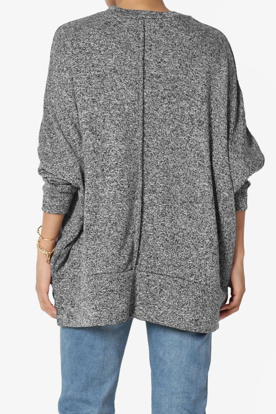 Forge Melange Knit Hi-Low Pocket Sweater PLUS