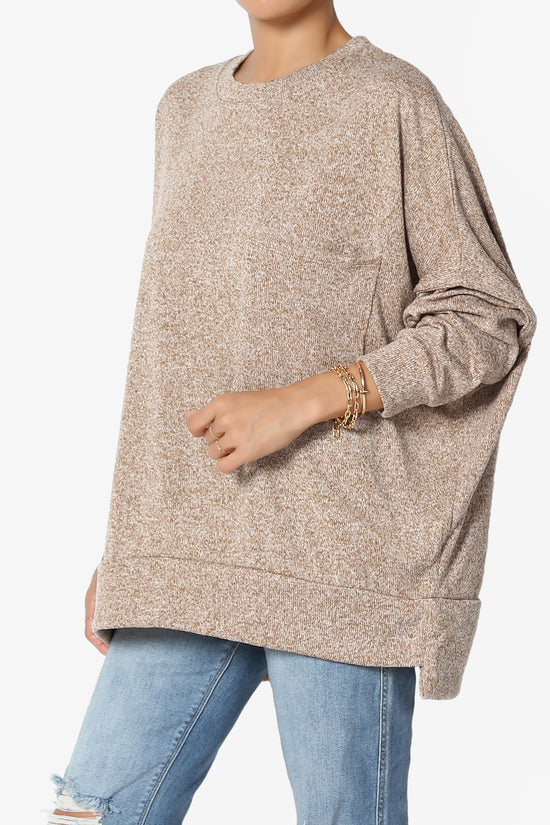 Forge Melange Knit Hi-Low Pocket Sweater PLUS