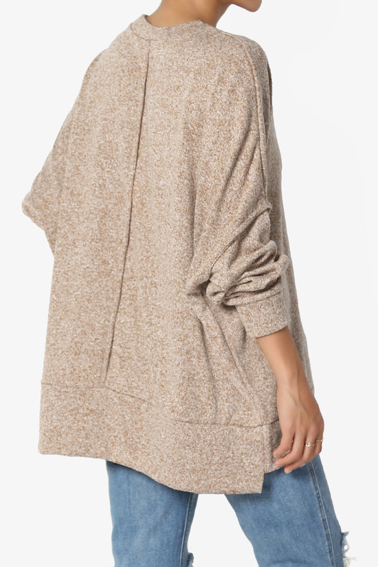 Forge Melange Knit Hi-Low Pocket Sweater PLUS