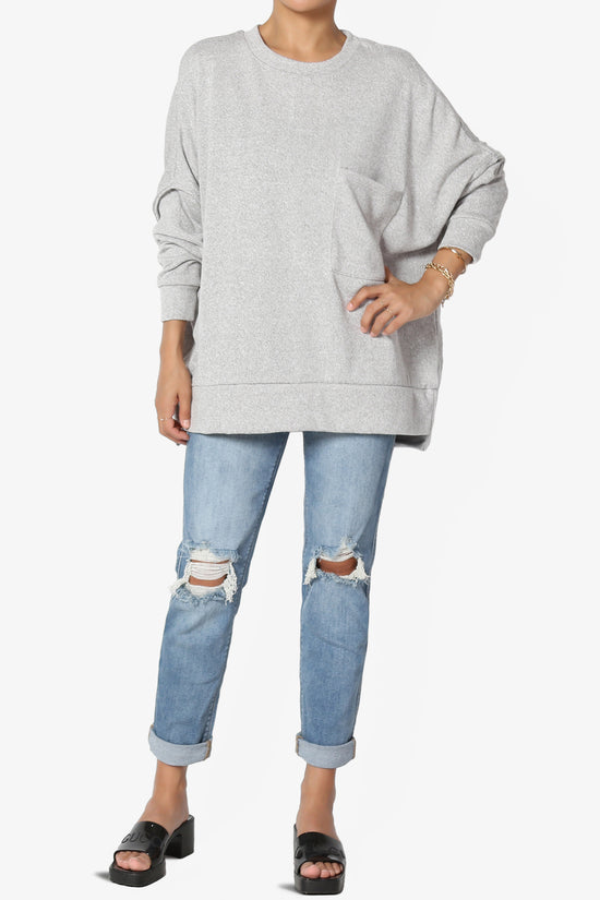 Forge Melange Knit Hi-Low Pocket Sweater PLUS
