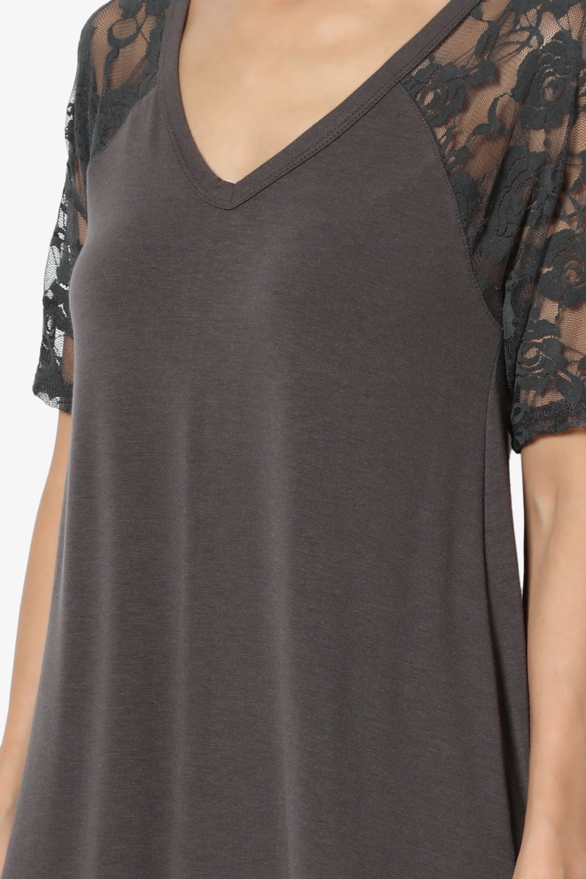 Helisa Lace Sleeve Jersey Top