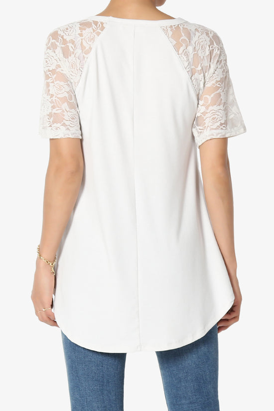 Helisa Lace Sleeve Jersey Top PLUS