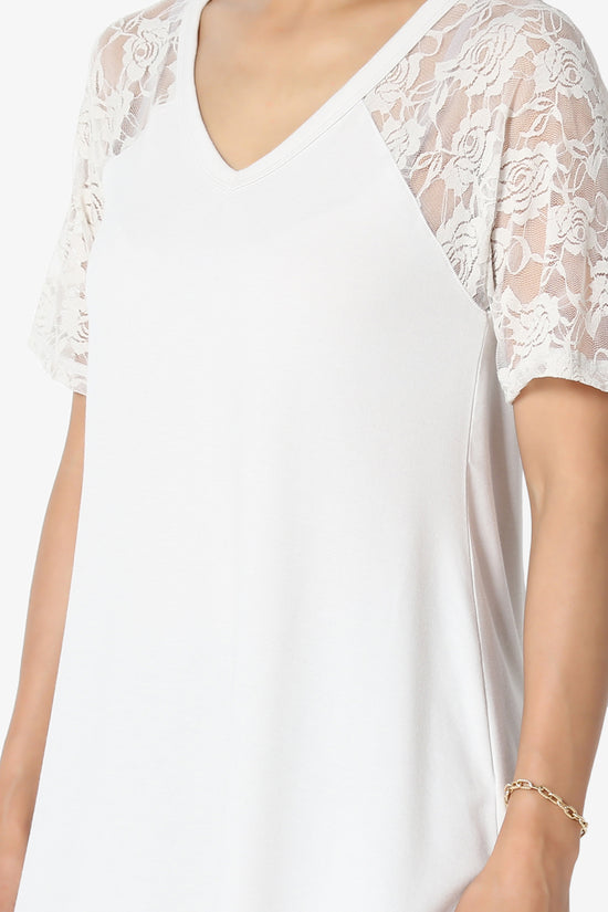 Helisa Lace Sleeve Jersey Top