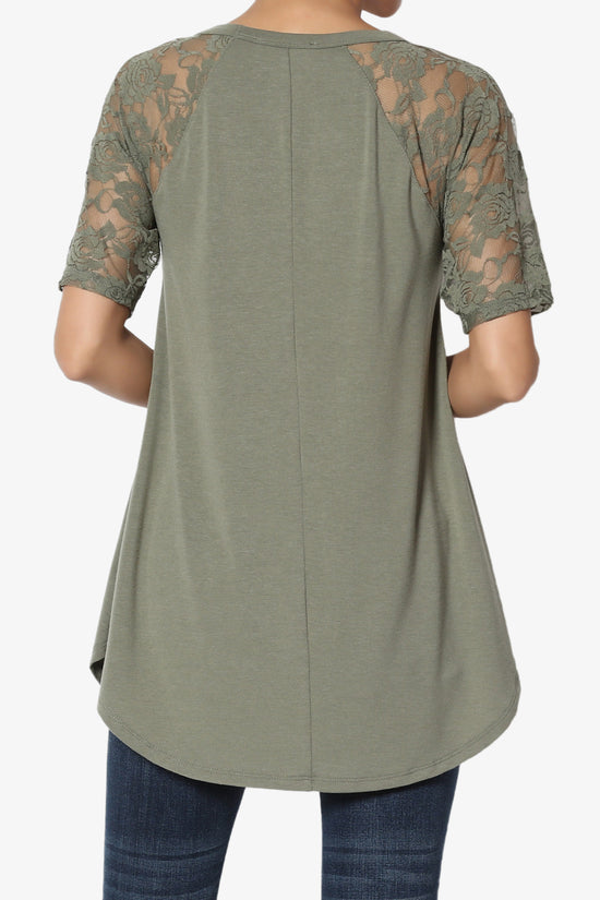 Helisa Lace Sleeve Jersey Top