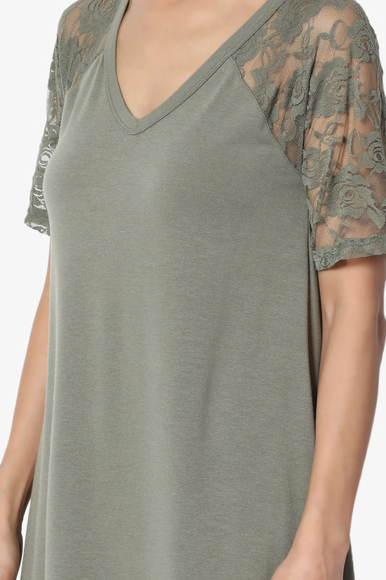 Helisa Lace Sleeve Jersey Top