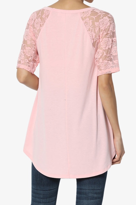 Helisa Lace Sleeve Jersey Top