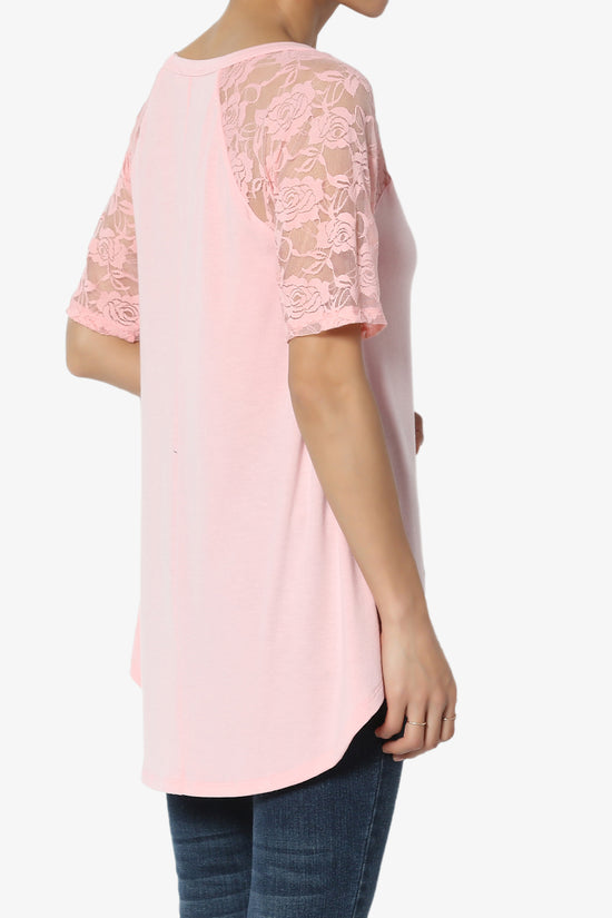 Helisa Lace Sleeve Jersey Top