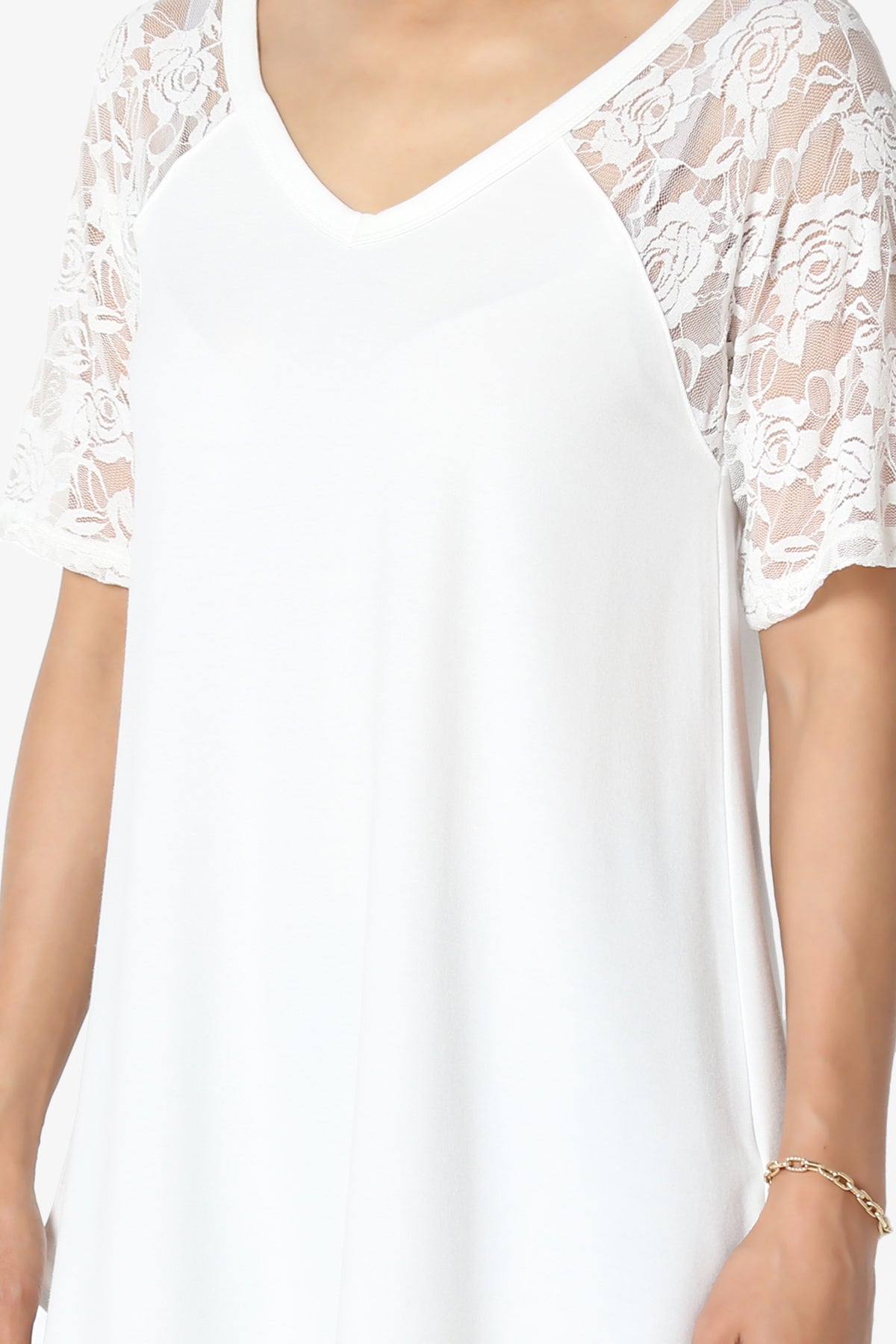 Helisa Lace Sleeve Jersey Top