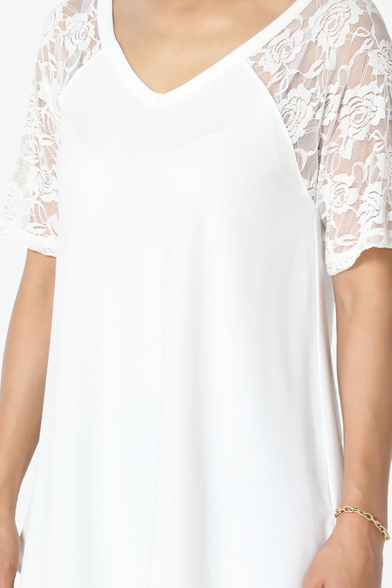 Helisa Lace Sleeve Jersey Top