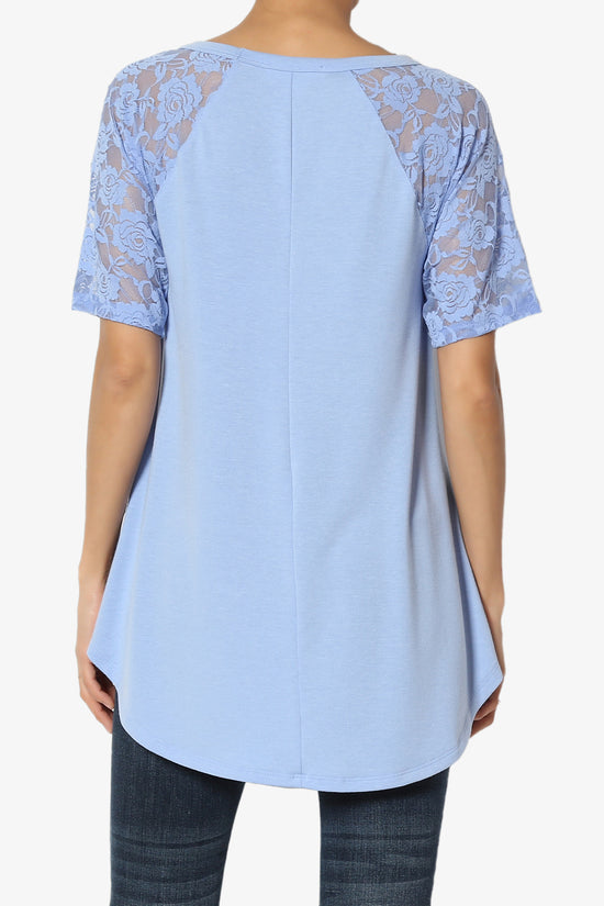 Helisa Lace Sleeve Jersey Top